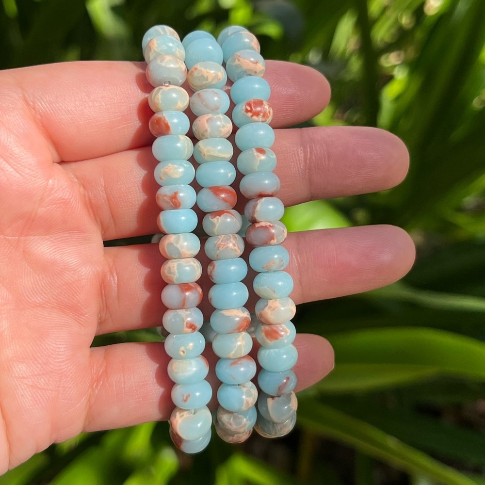 8mm donut shoushan stone bracelet